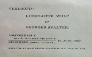 Verlovingskaartje Georges en Lieselotte.